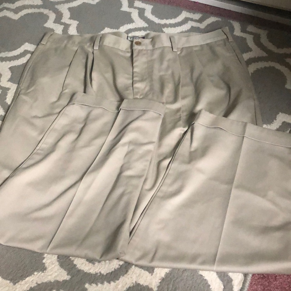 Izod Beige Cotton Trousers